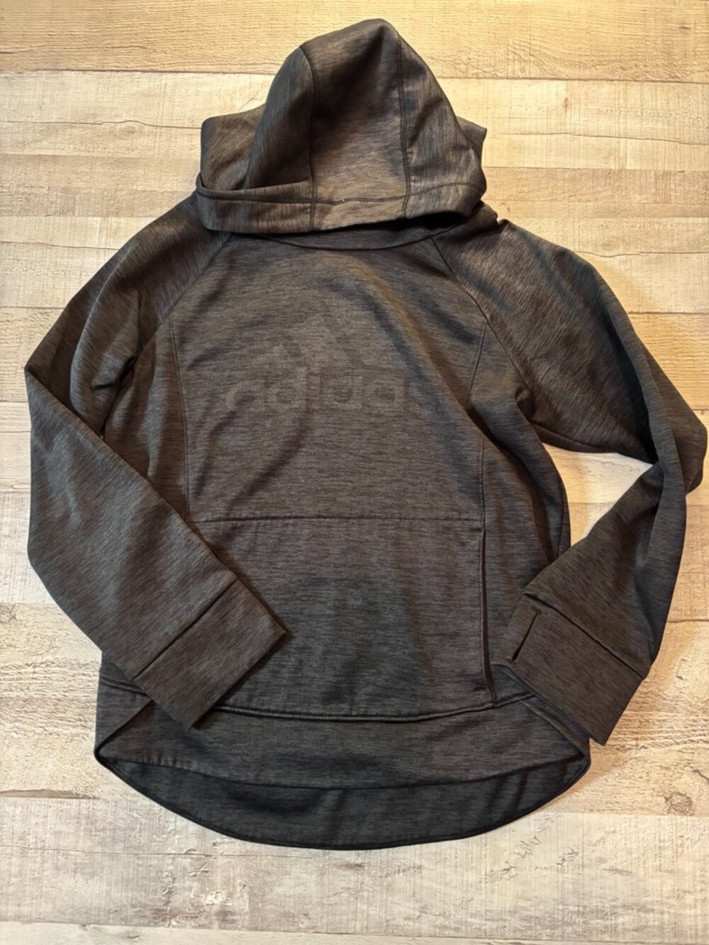 Adidas Push It Dark Gray Metallic Hoodie Youth Size Small Athletic Pullover Unis